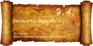 Herberth Agenór névjegykártya